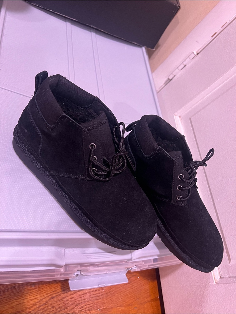 Kids black Suede Lace-Up Chukka Boots